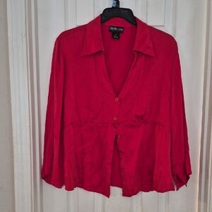 Style & Co. Vibrant Red Button-Down Shirt